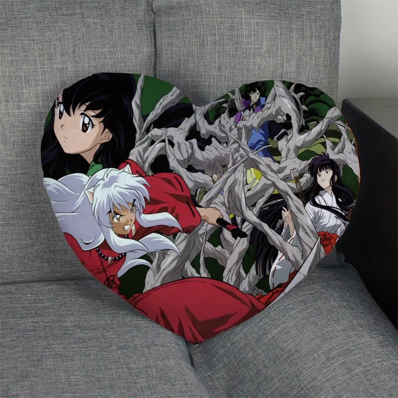 Новое поступление Заказная Наволочка на молнии крышка Inuyasha подушка в форме сердечка размер 41 х36 см, 47x42 см - Цвет: Pillowcase