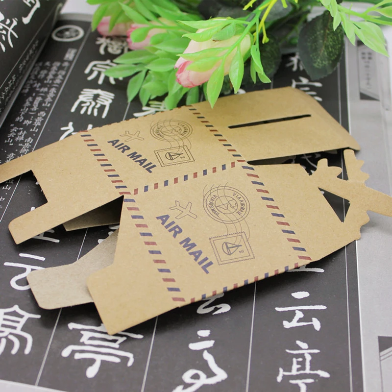 (100 шт./лот) бренд leiso винтажная воздушная почта Свадебная коробка для конфет