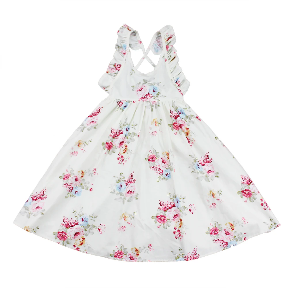 2017 new arrived baby girls cotton printed knee length dress children kids summer style vestidos clothes | Детская одежда и обувь