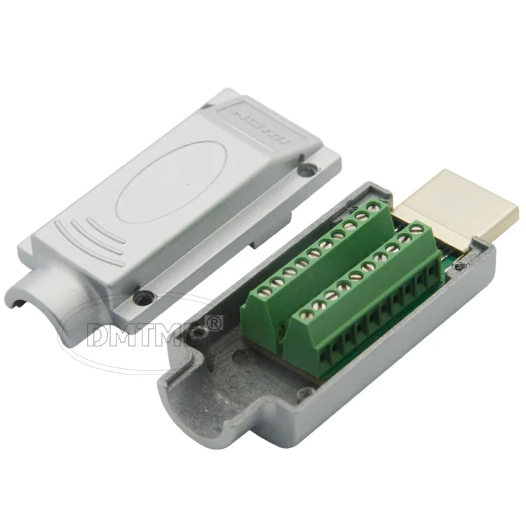 Штекерный разъем HDMI с винтовым соединением задней стороны и металлическим