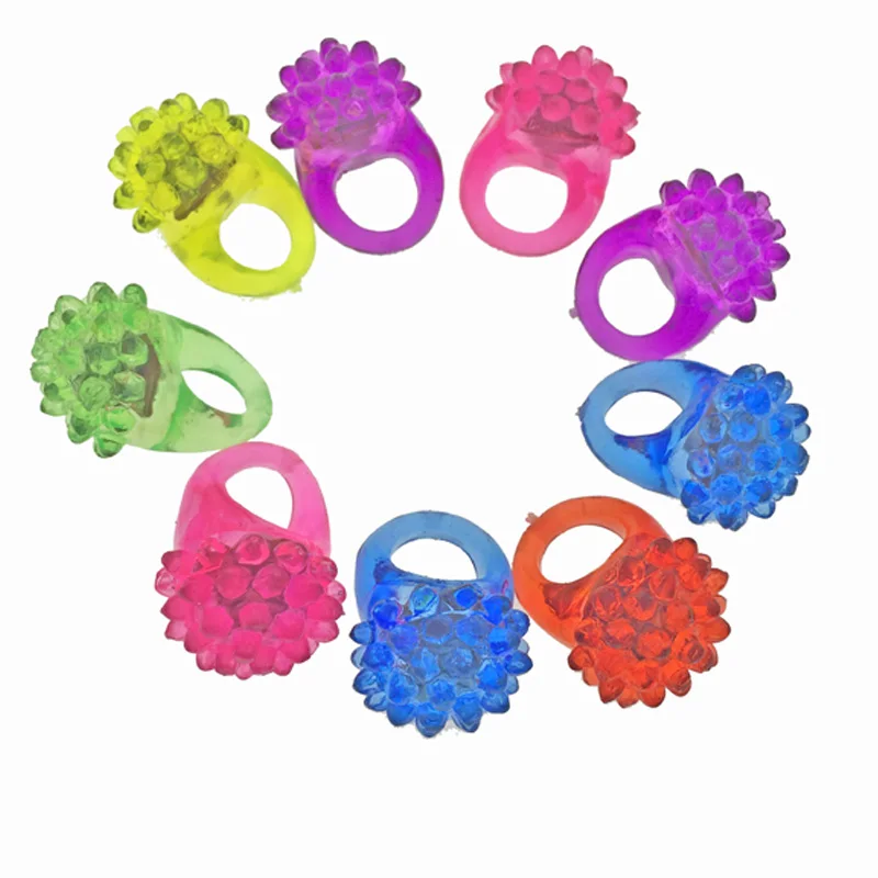 

12pcs LED Finger Ring Dazzle Flashing Glowing Luminous Strawberry Soft Ring Ring Soft Silicone Strawberry Colorful Party Supplie