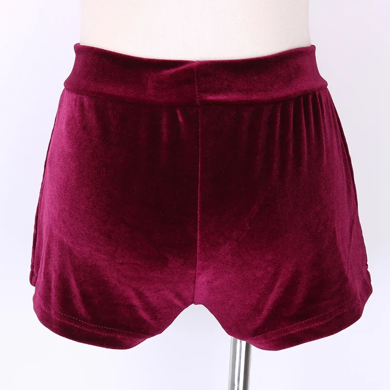 2018 сексуальные женские эластичные шорты с высокой талией бархатная одежда на
