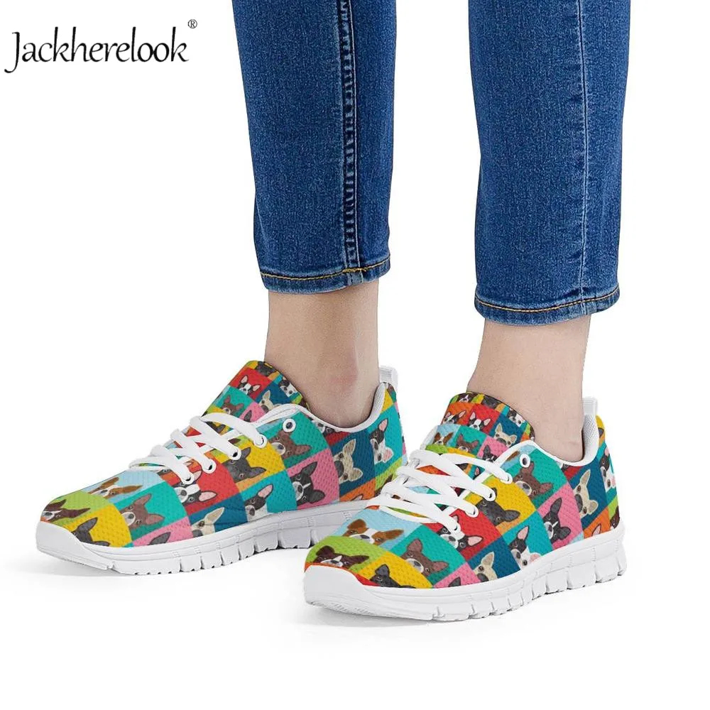 Кроссовки Jackherelook Boston Terrier женские Вулканизированная обувь с милыми собаками