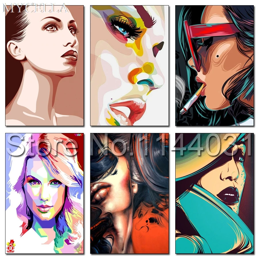 MYCELLA мультфильм девушка векторный портрет алмазная вышивка полный сделай сам