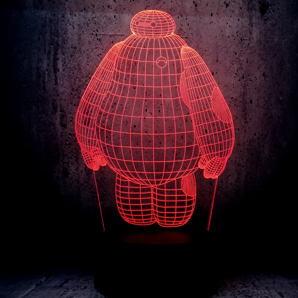 3D лампа Baymax с мультяшным героем ночник светодиодный светильник USB праздничные