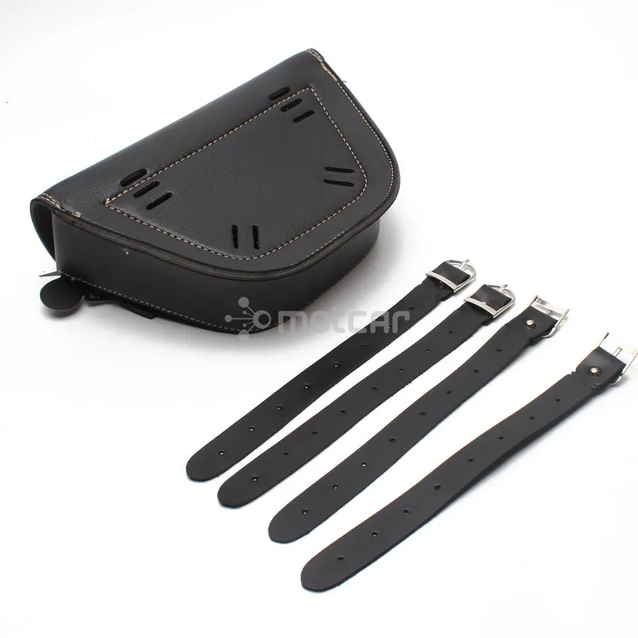 Universal For Harley Kawasaki Honda Suzuki Cafe Racer ATV Motorcycle Black PU Leather Tool Bag Saddle Bags |