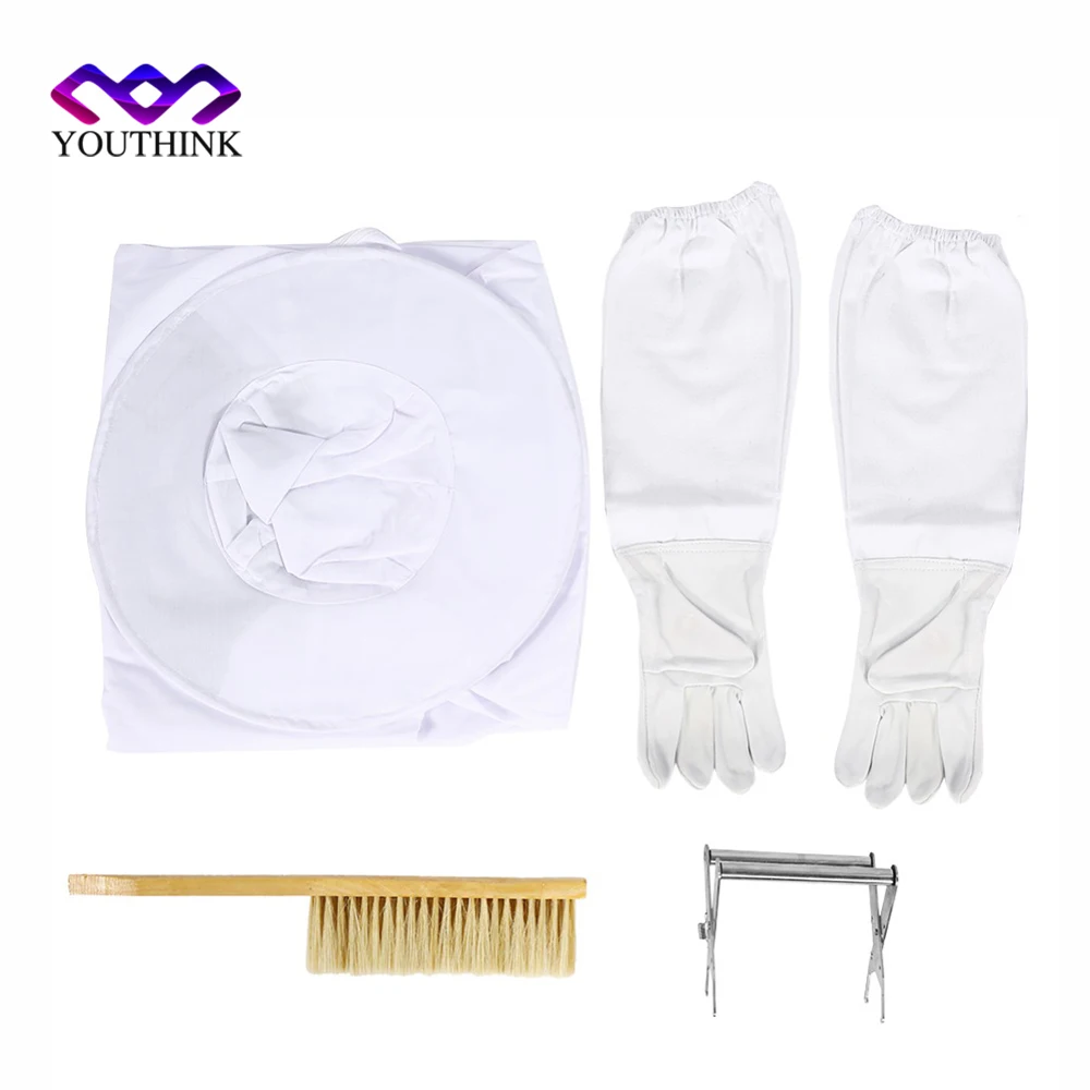 Белая вуаль для пчеловодства костюм набор смокинг улей рамка держатель перчатки