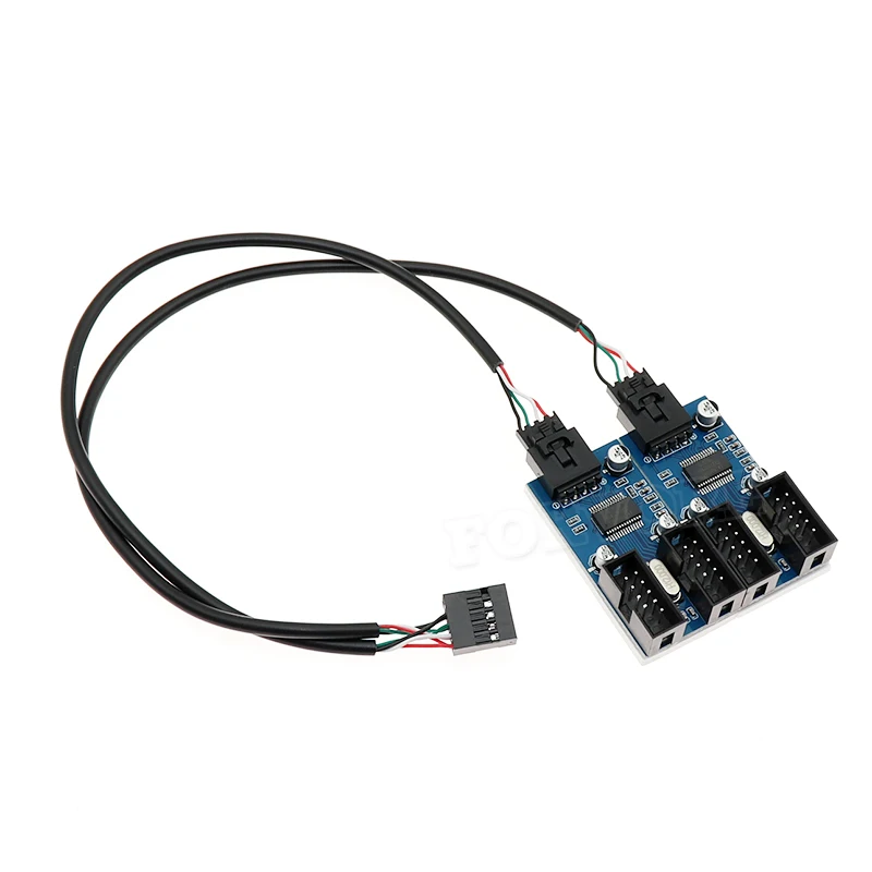 Корпус для ПК Внутренний 9Pin USB 2 0 от 1 до 4 сплиттер PCB чипсет расширитель usb