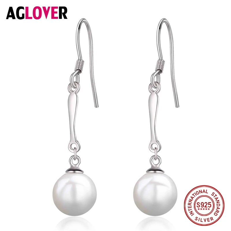 

925 Sterling Silver Earrings Woman Pearl Earrings Jewelry