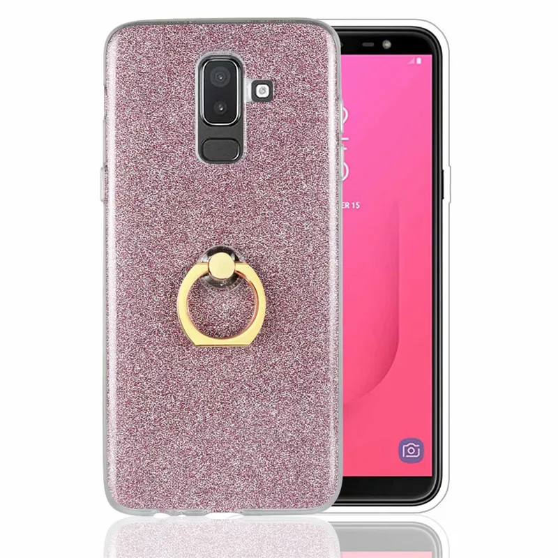 Ainike Bling Glitter Phone Sticker For Samsung Galaxy J1ace J2Pro A6 J5Prime J7Max A9s J330 Soft TPU Case With Ring Holder |