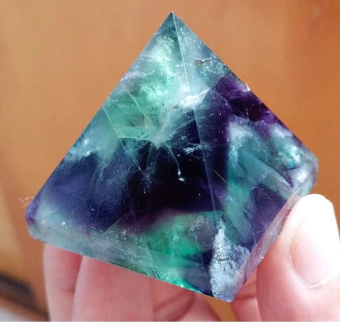 

Natural Fluorite Quartz Crystal Polished pyramid Specimen Healing