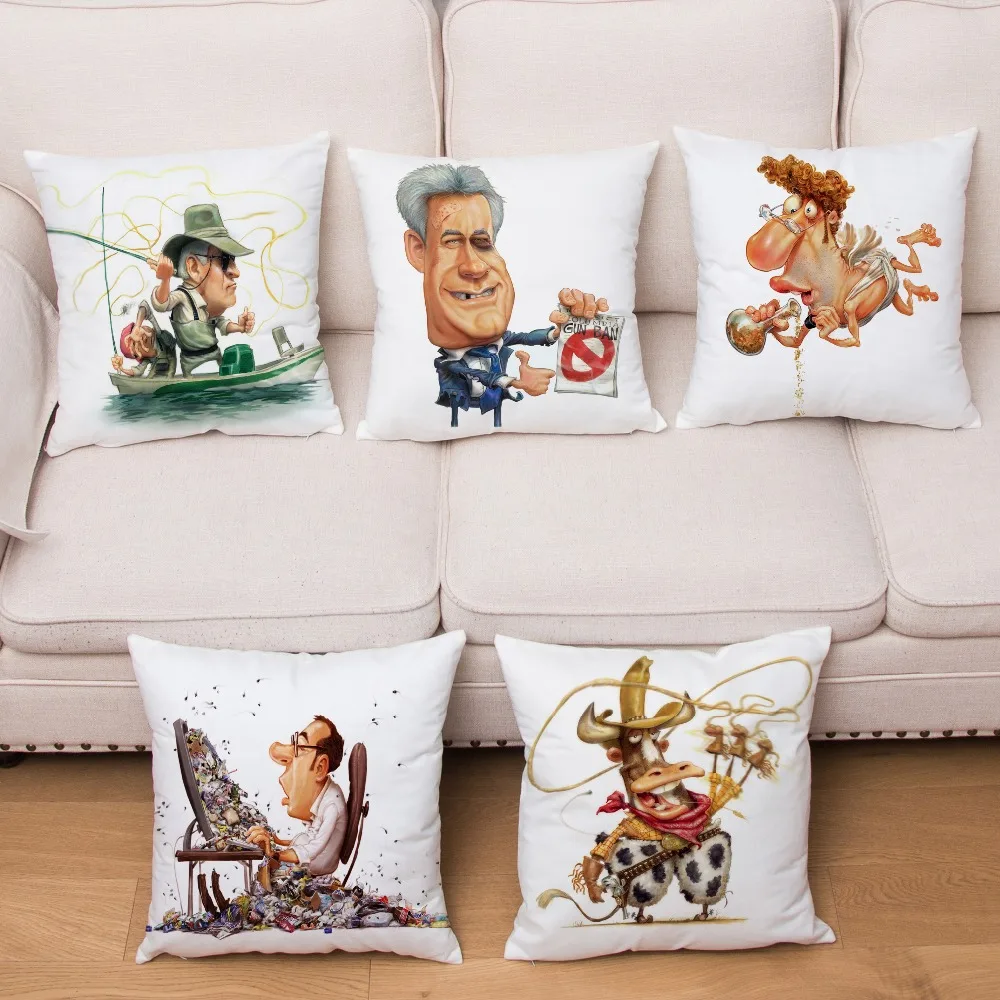 

Super Soft Short Plush Cushion Cover Locke Humor Cartoon Pillow Covers 45*45cm Throw Pillows Cases Sofa Home Decor Pillowcase