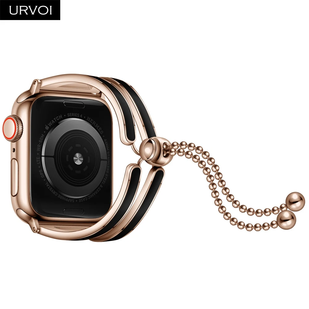 URVOI браслет для Apple Watch 4 3 2 1 ремешок 40 мм 44 манжета из нержавеющей стали роскошный