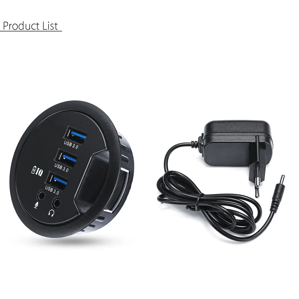 Крепление на стол 3-Порты USB 3,0 HUB адаптер для Macbook внешний стерео звук адаптер кабель комбо круглый usb-хаб со штепсельной вилкой европейского стандарта