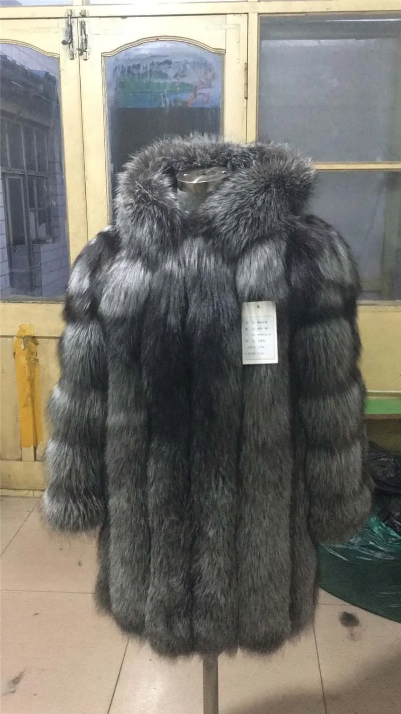 With Hood Женская шуба из натурального Лисьего меха с круглым вырезом, толстая теплая Женская куртка из натурального Лисьего меха, верхняя одежда, модные зимние пальто из натурального меха для женщин, FC-058 - Цвет: With Hood