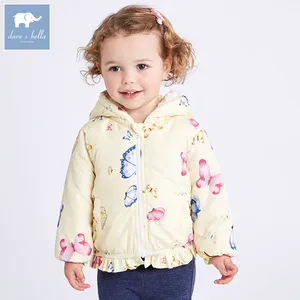 DB6981 dave bellaвесеннее пальто с капюшоном для маленьких девочек, высокое качество, красивая одежда для детей