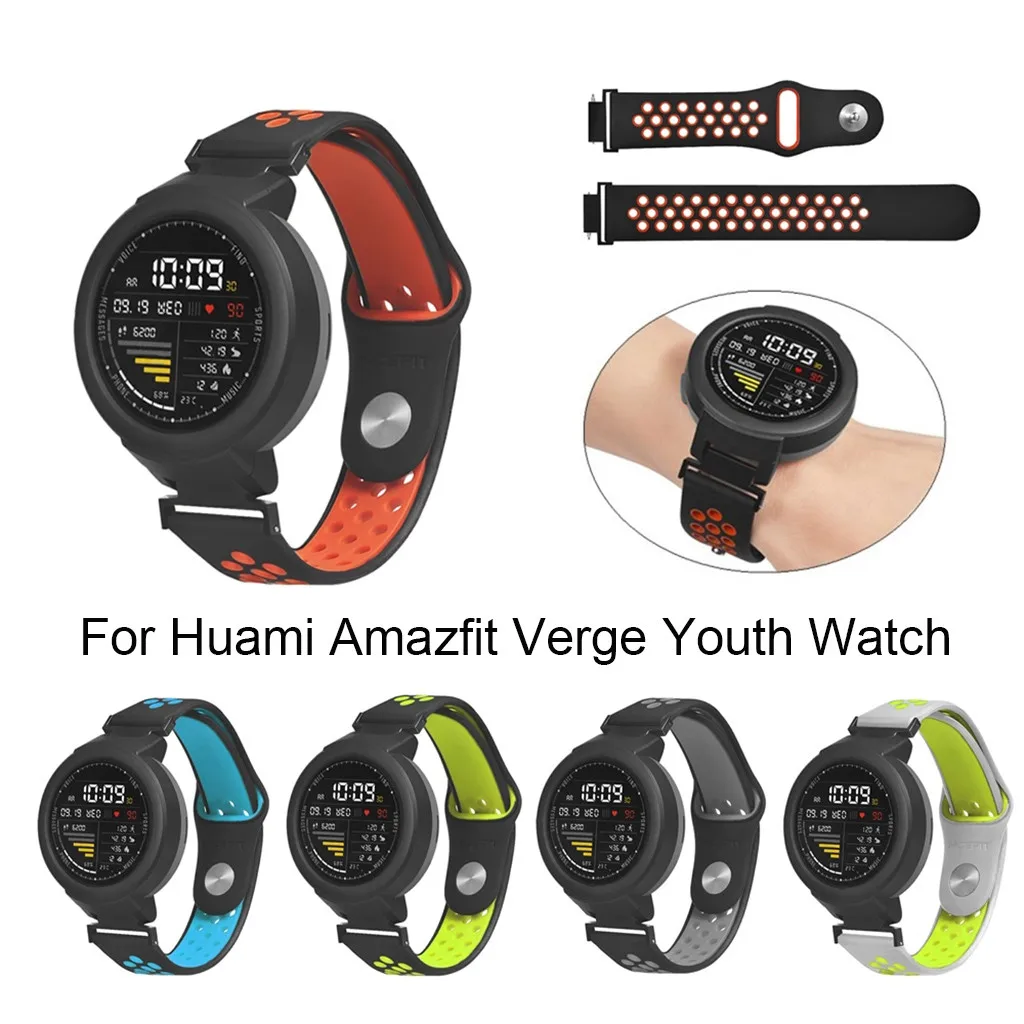 Силиконовый ремешок Браслет Для Xiaomi Huami Amazfit Verge Youth Watch A1808 для часов 20 мм