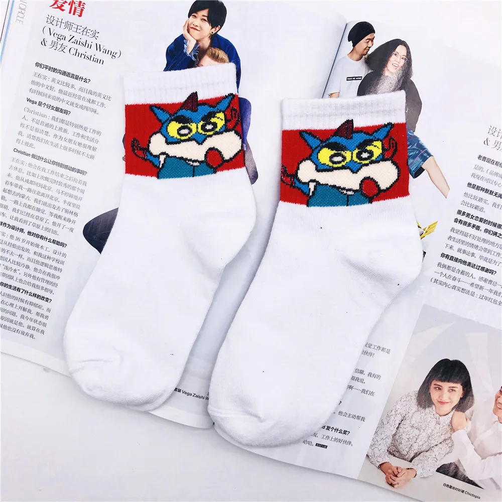 110 Новые милые Носки с рисунком Crayon Shin Chan, женские хлопковые крутые короткие носки с героями мультфильмов, хипстерские носки для скейтборда, забавные женские носки - Цвет: 110