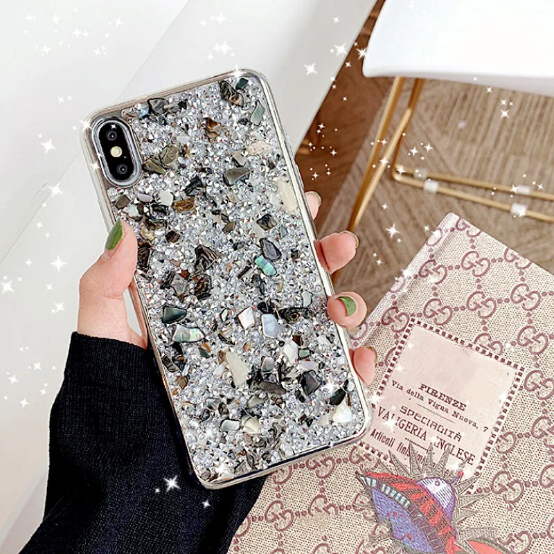 Драгоценный камень чехол для телефона iPhone X Case 6 7 8Plus XR XS Max Роскошные 3D украшенная