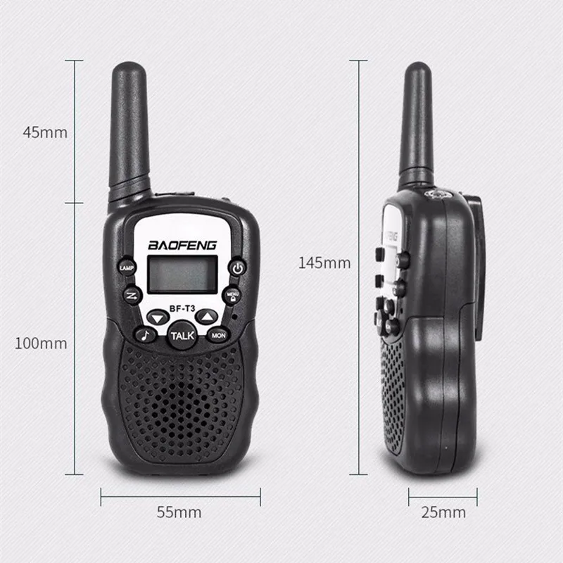 2 шт. оптовая продажа детских UHF Walkie Talkie Baofeng BF T3 FRS Mini двухстороннее радио Comunicador Handy