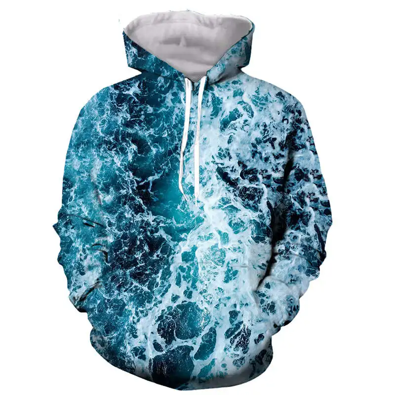 

Ocean waves 3D printed men women hooded hoodie fashion graphic hoodie casual streetwear pullover hoodie