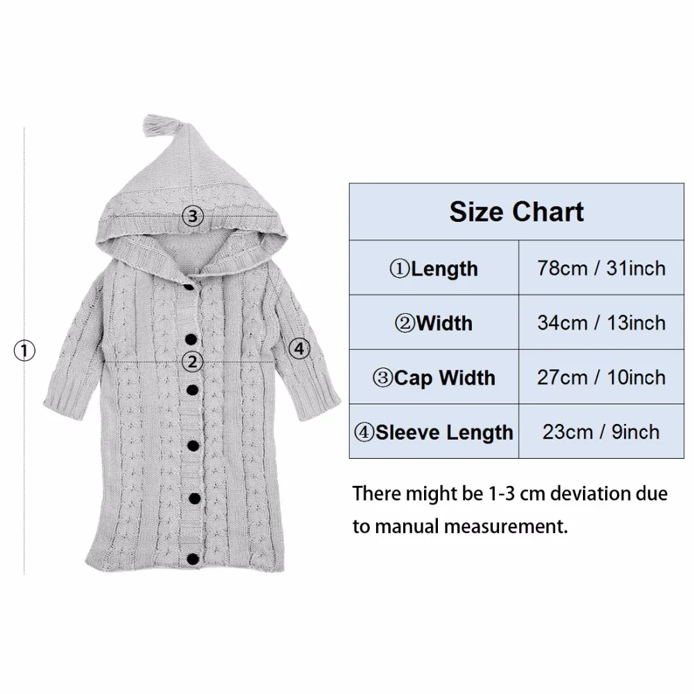 Спальный мешок для новорожденных 2017 детский вязаный комбинезон с длинными