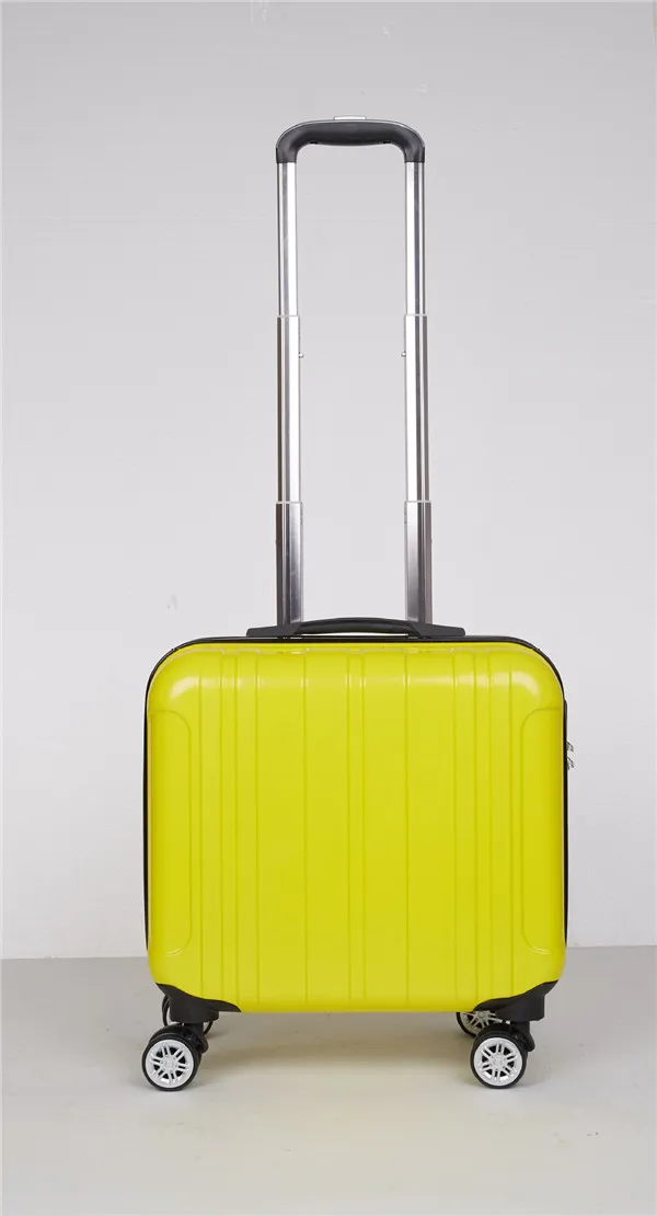 Stripes Yellow ZYJ настраиваемый багаж на колесиках для девочек и мальчиков, милый детский чемодан на колесиках из сплава, чемодан на колесиках, 18 дюймов, чемодан - Цвет: Stripes Yellow