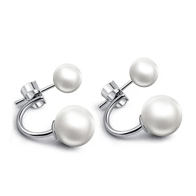 silver Bague Ringen жемчужные серьги-гвоздики для женщин, серебряные ювелирные изделия, модные вечерние серьги, подарки - Окраска металла: silver