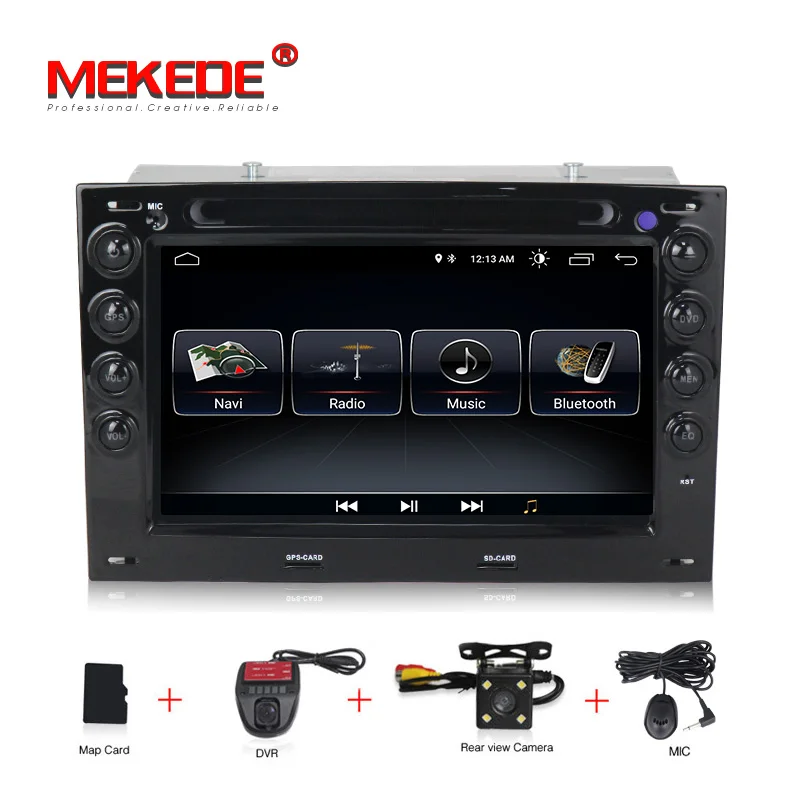 CAR DVD CAMERA DVR MEKEDE HD 4 ядра 7 ''2 Din Android 8,1 dvd-плеер автомобиля для Renault Megane 2 ii 2006 2007 2008 2009 радио gps-навигатор RDS 1024*600 - Цвет: CAR DVD CAMERA DVR