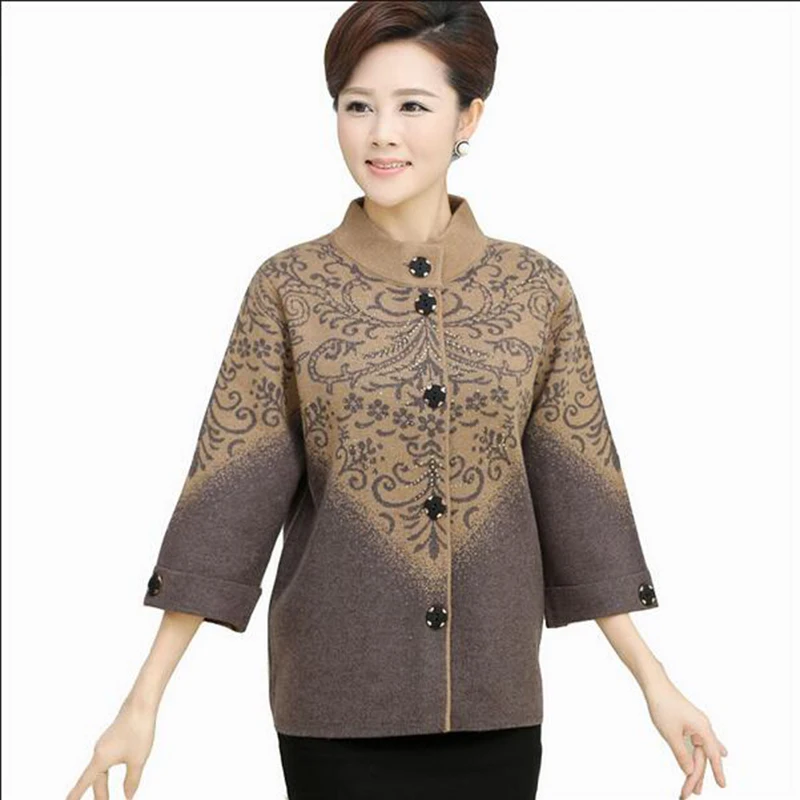 Новинка 2017 Осенний женский утепленный свитер верхняя одежда для мамы кардиган с