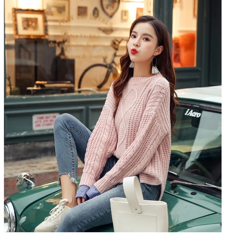 Поддельные 2 шт. плюс Размеры более d зима-осень Для женщин свитер модная одежда 2018