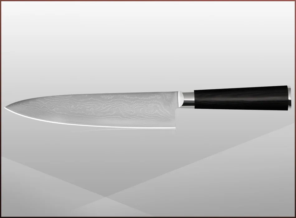 Гироборд с колесами 8 дюймов Профессиональный дамасский Ножи с высоким содержанием углерода японский 67 слоев VG-10 Дамаск Нержавеющая сталь