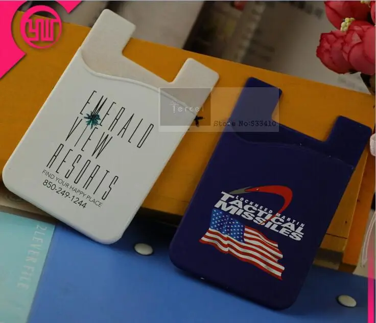 350 шт./лот силиконовый для смарт телефона кошелек/держатель карт с 3M стикером + ваш