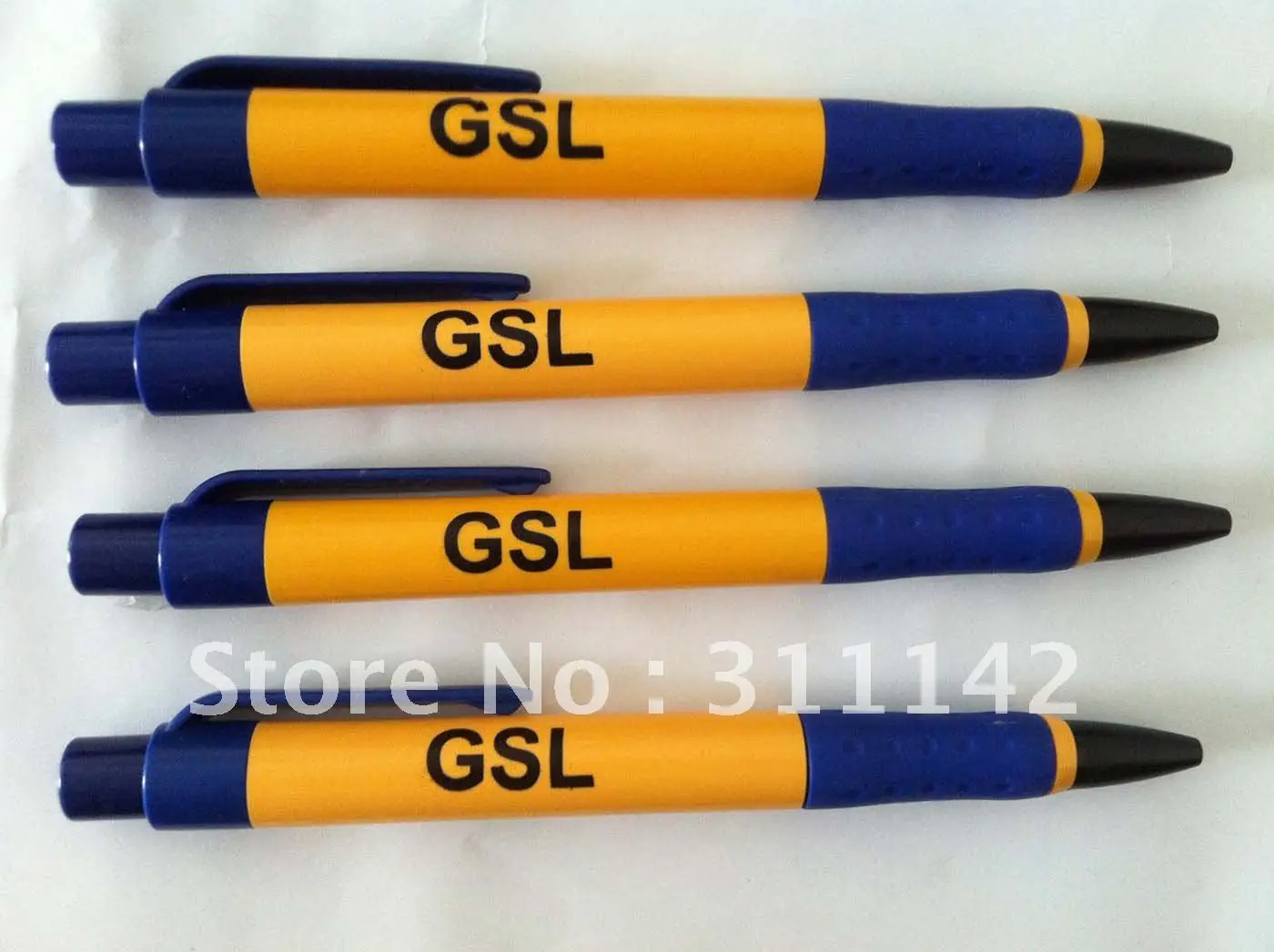 Дешевая пластиковая шариковая ручка рекламная с логотипом цветная желтая