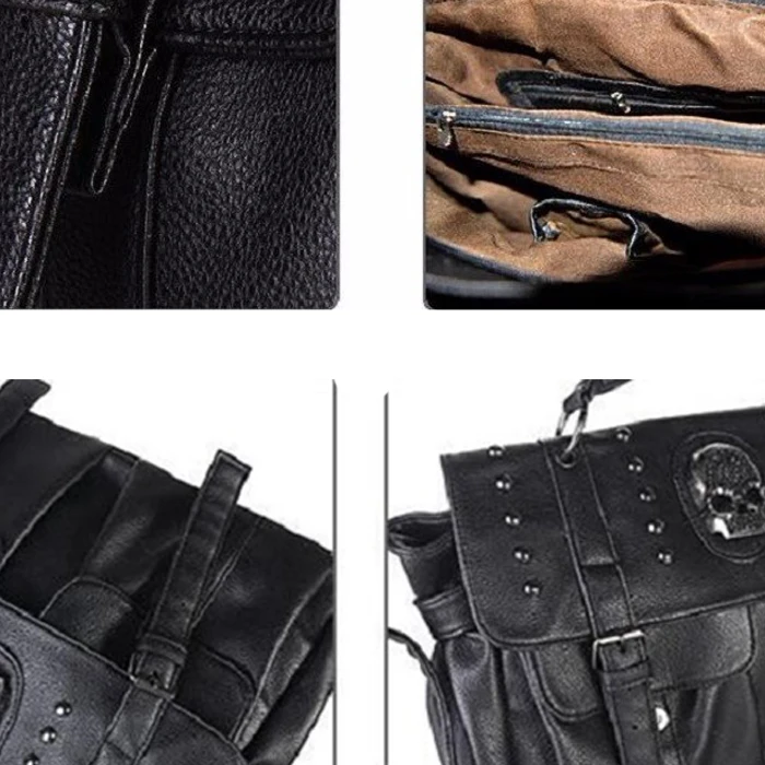 

Shoulder Bag Lady Fashion Bag Designer Punk Skull Rivet Bag All-Match Women's Handbag Black Big Tote Bag