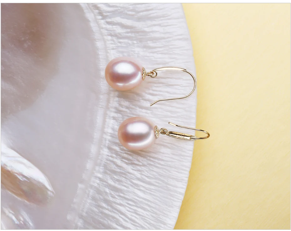 FENASY 18k золотые серьги, ювелирные изделия из розового жемчуга, антиаллергенные 18K настоящие золотые серьги-гвоздики для женщин, новые модные серьги