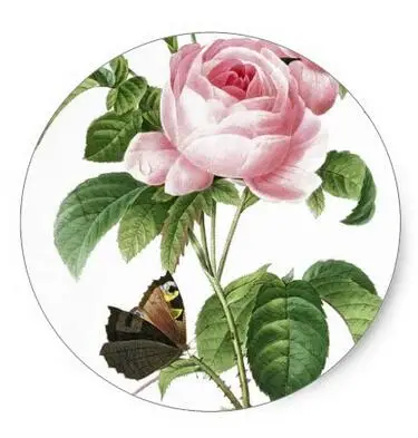 

1.5inch Pink Rose Butterfly Envelope Stickers