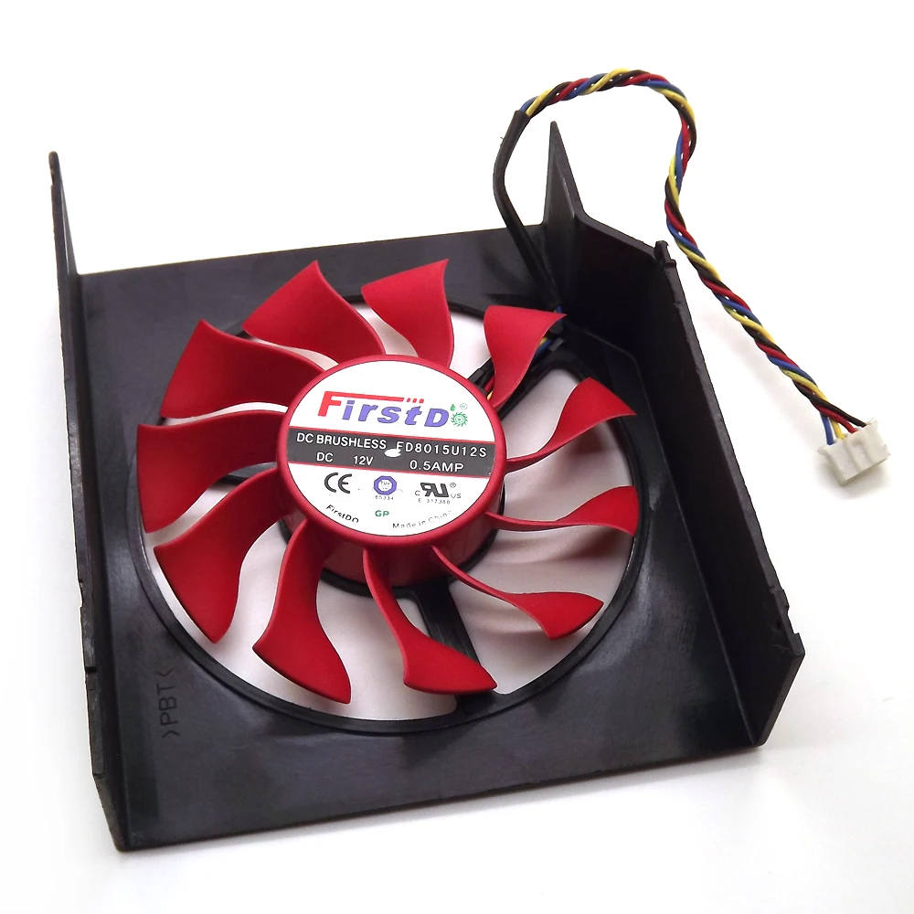 Кулер FD8015U12S 75 мм 12 В 0 5a с 4 проводами для видеокарт кулер MSI R7950 AMD/ATI Radeon HD 7870