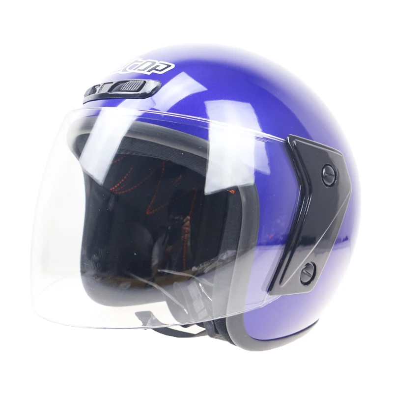 Мотоциклетный шлем с открытым лицом безопасный для езды на велосипеде и скутере 5