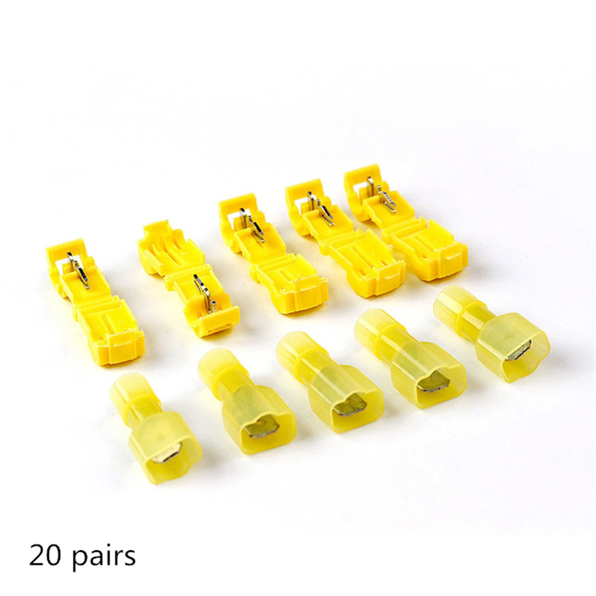 20 pairs yellow 30/60 шт., коннекторов для электрических проводов, разъемы и клеммы для проводов, обжимная Клемма Scotch Lock быстрый зажим для 22-10AWG Электрический автомобильный аудио комплект набор инструментов - Цвет: 20 pairs yellow