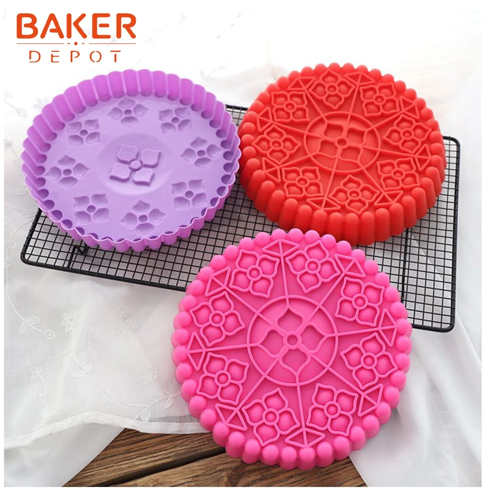 BAKER DEPOT 10 дюймовая силиконовая форма для торта круглая большая выпечки тортов