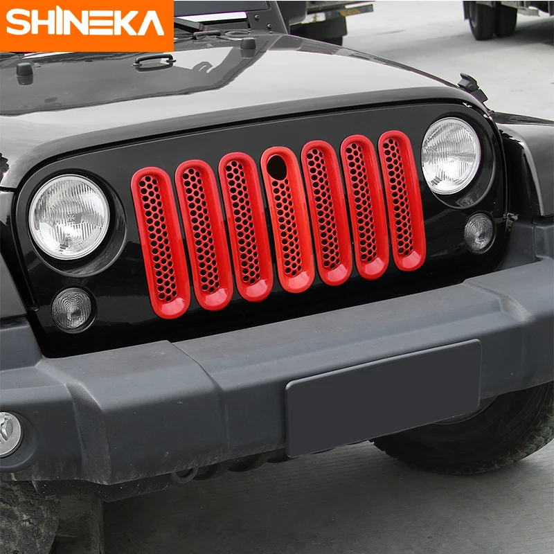 Передняя решетка SHINEKA из АБС пластика задняя декоративная крышка для Jeep Wrangler JK 2007