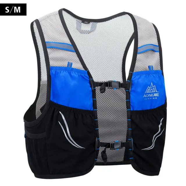 Blue SM Aonijie Trail беговой жилет рюкзак 2.5L ультра беговой жилет-рюкзак против обезвоживания марафона спортивный рюкзак сумка 500 мл мягкая фляжка - Цвет: Blue SM