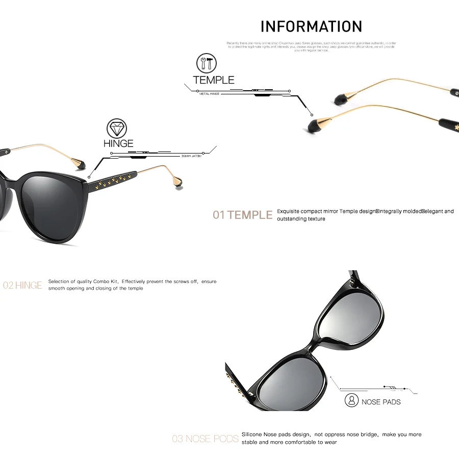 AEVOGUE поляризованных солнцезащитных очков Для женщин Cat Eye звезда декорированные заклепками градиентные линзы прозрачная рамка Солнцезащитные очки женские AE0629