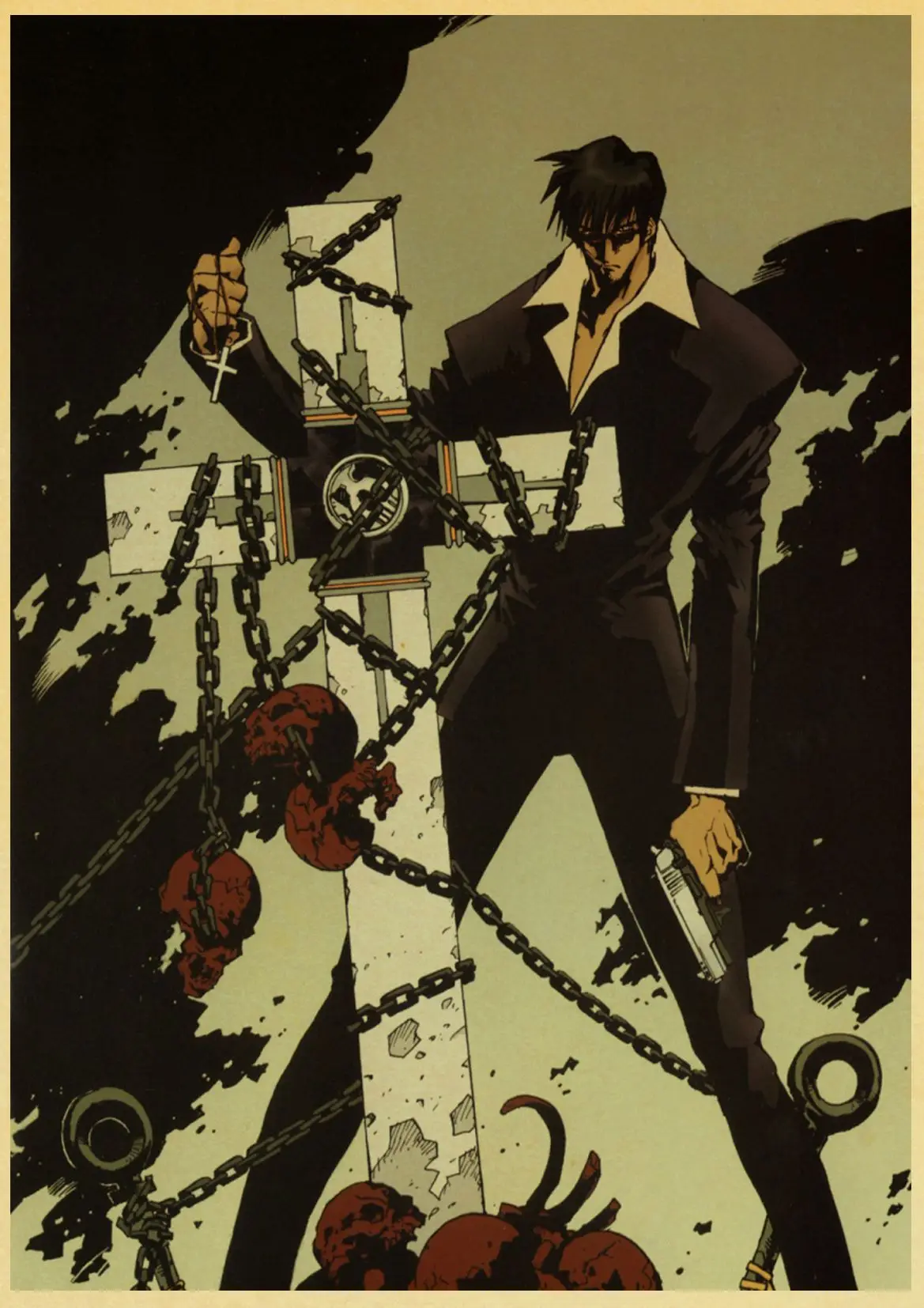 Японское аниме Trigun максимальный Каратель Vash the Stampede винтажный бумажный плакат настенная живопись украшение дома 42X30 см 30X21 см