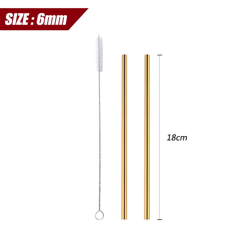 S gold-2pcs 2 шт Детские соломинки cocktai из нержавеющей стали соломы многофункциональные барные аксессуары пищевой соковый коктейль 1 щетка - Цвет: S gold-2pcs