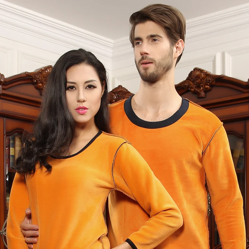 Зимнее бархатное утепленное термобелье для мужчин теплая Женская одежда пижамы