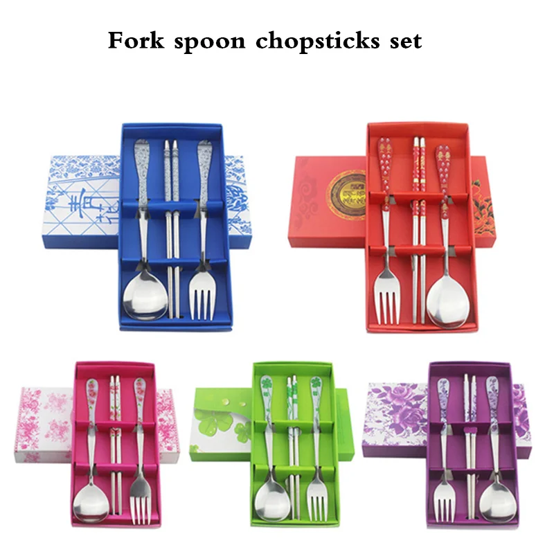 Joyclad Chinese Element Scoop Fork Set Blue and White Porcelain Pattern Kitchen Dinnerware with Business Gift Box | Дом и сад