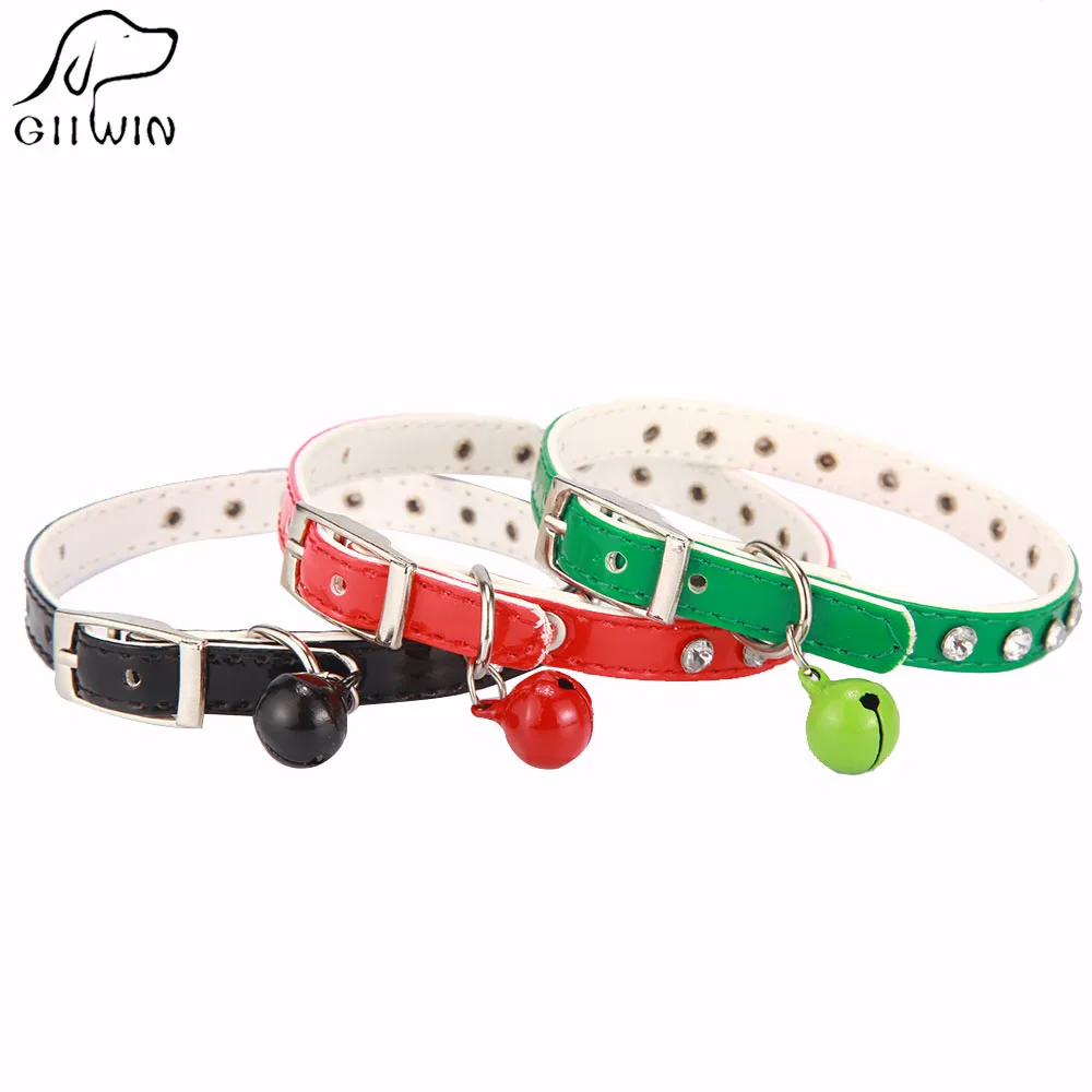 

Ошейник для маленьких собак и кошек [GIIWIN], поводок со сверкающими камнями для щенков и кошек, однотонный ошейник для чихуахуа, товары для дом...