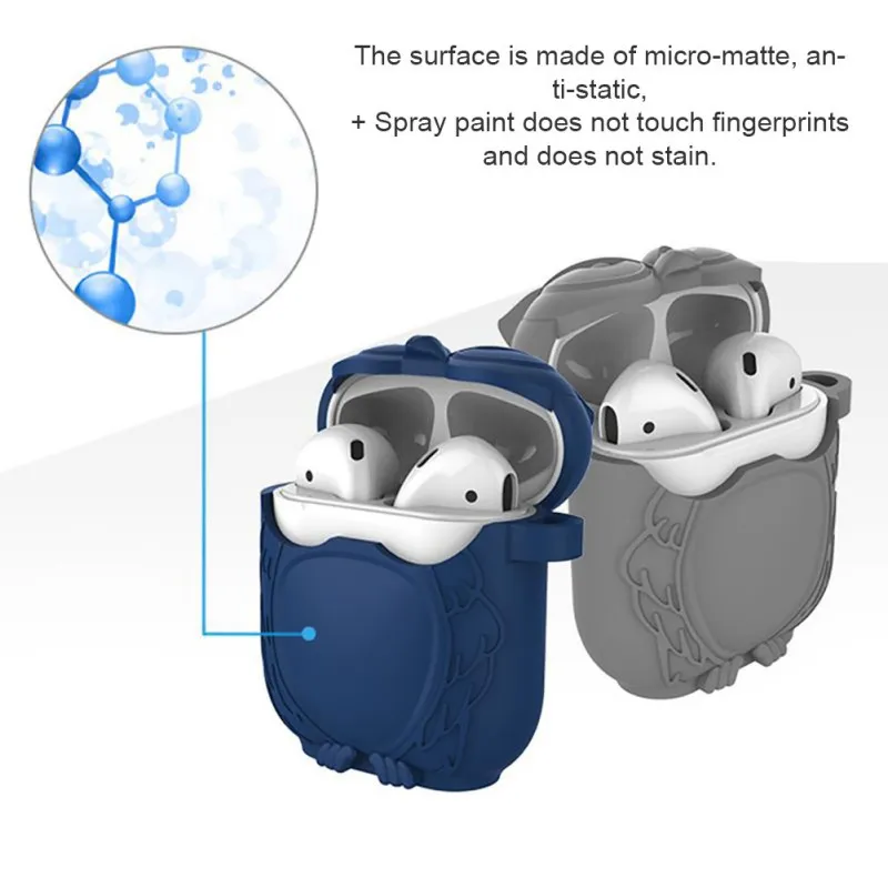 Совместимый AirPods силиконовый защитный чехол Чехол Сова Форма силиконовый ударопрочный водонепроницаемый защитный корпус чехол для AirPods